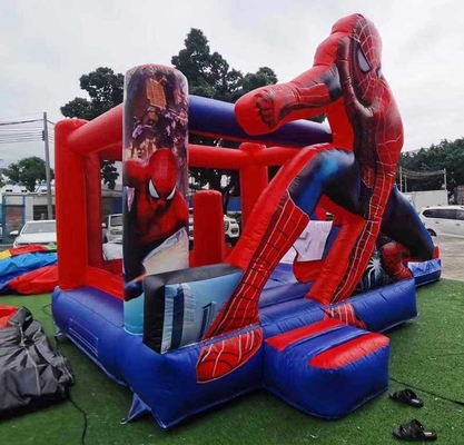 Casa di rimbalzo Spiderman all' interno / all' esterno con scivolo per feste a tema per bambini