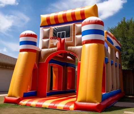Commercial Bouncy Castle Basketball Bounce House con hoop combinato con gioco sportivo