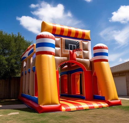 Commercial Bouncy Castle Basketball Bounce House con hoop combinato con gioco sportivo