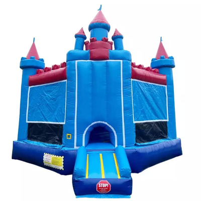 Castello della Principessa Indoor/Outdoor Blu & Red Bouncy Castle con slider per il tuo evento