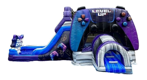 Customization e durable level up Gamer Bounce House con scivolo per il parco di divertimenti