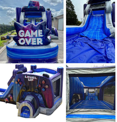 Customization e durable level up Gamer Bounce House con scivolo per il parco di divertimenti