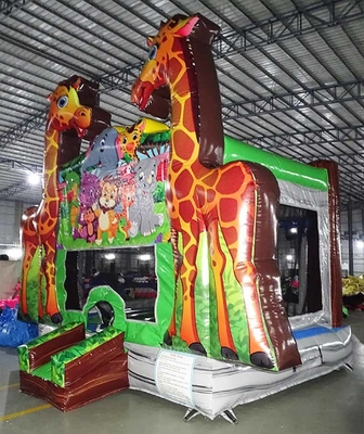 Logo Custom Giraffe Bounce House Per Affari di Noleggio di Feste
