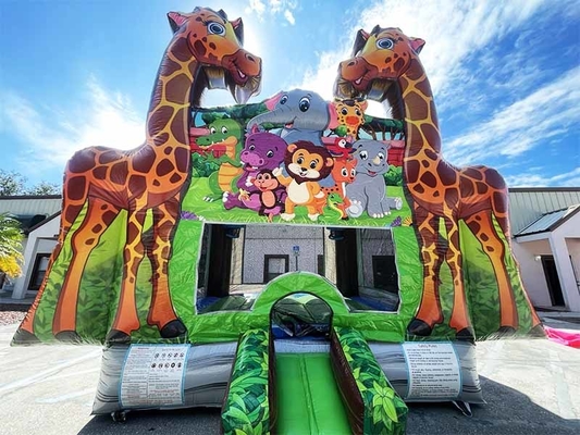 Logo Custom Giraffe Bounce House Per Affari di Noleggio di Feste