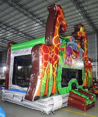 Logo Custom Giraffe Bounce House Per Affari di Noleggio di Feste