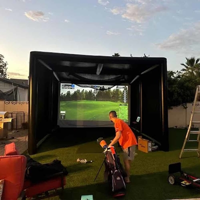 Tenda di allenamento per golf all'aperto sigillata per colpire la gabbia con schermo gonfiabile