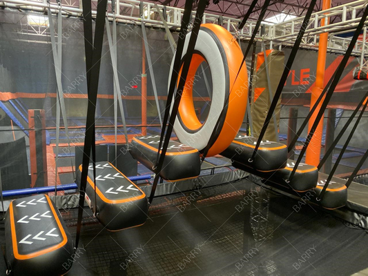 Drop Stitch Material Air Track Gym Indoor Park Equipaggiamento Air Obstacle Parkour Warrior Corso Anello
