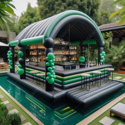 Giardino nero e verde galleggiante piscina gonfiabile Bar con sedili