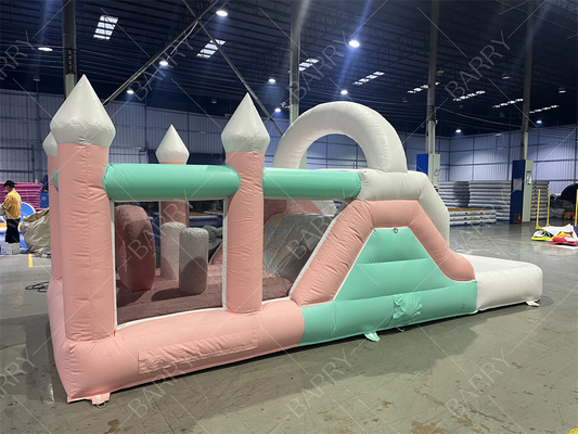 Festa personalizzata castello gonfiabile gonfiabile buttafuori castello salto bambini ragazza principessa carrozza combo con scivolo