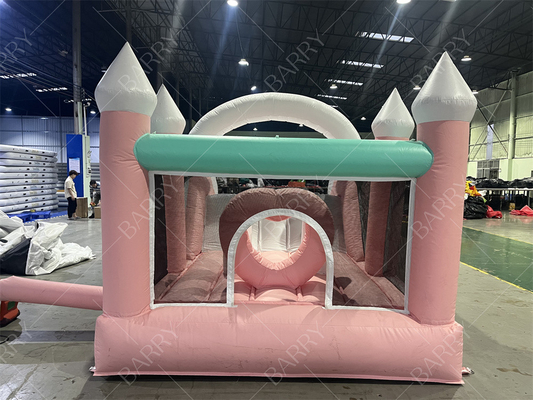 Festa personalizzata castello gonfiabile gonfiabile buttafuori castello salto bambini ragazza principessa carrozza combo con scivolo