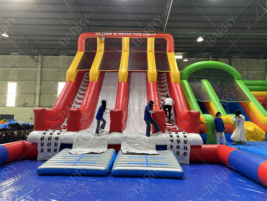 Casa gonfiabile all'aria aperta grande casa gonfiabile per adulti bambini scivolo in PVC con piscina parco acquatico gonfiabile per divertimento parco divertimento