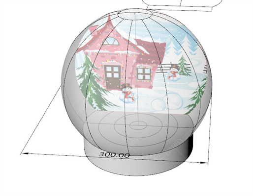 3m Decorazione per night club Natale Tenda a sfera di neve chiara Tenda gonfiabile Casa di Babbo Natale Grotta di Santa Oxford Tenda a bolla di Natale