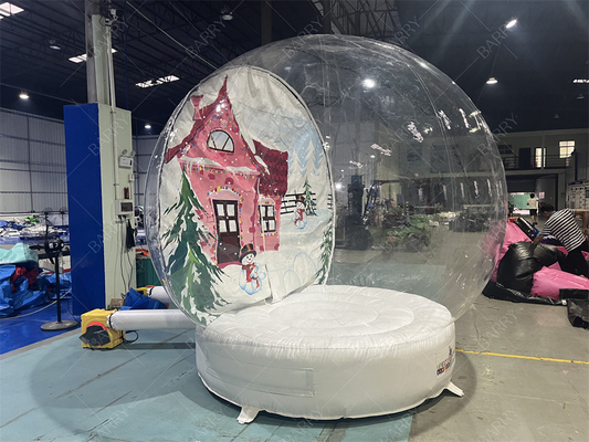 3m Decorazione per night club Natale Tenda a sfera di neve chiara Tenda gonfiabile Casa di Babbo Natale Grotta di Santa Oxford Tenda a bolla di Natale