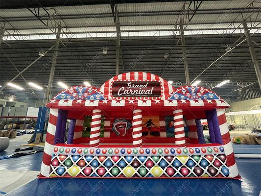 Sport 3 Giochi Carnevale Game Booth 4 In 1 Combos Gran Carnevale Inflatabile Game Tent