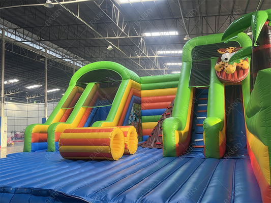 Funny Crazy Ride Parco di divertimenti Giochi Animal Bg Bouncer Corso di ostacoli Slide Parco a tema gonfiabile