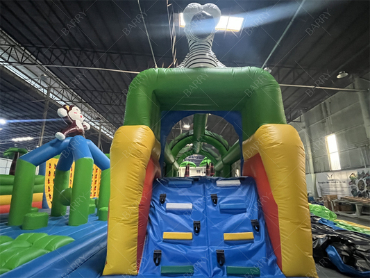 Funny Crazy Ride Parco di divertimenti Giochi Animal Bg Bouncer Corso di ostacoli Slide Parco a tema gonfiabile