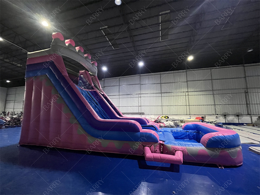 8.4x3.6x6m Jumper personalizzato Bouncy Kids Pink Princess Slide d'acqua gonfiabili per festa