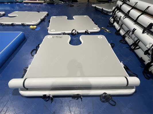 Gioco di sport acquatici di lusso 2x2x0.1m Grigio Piattaforma di Dock gonfiabile tappeti di atterraggio per fermata di barca