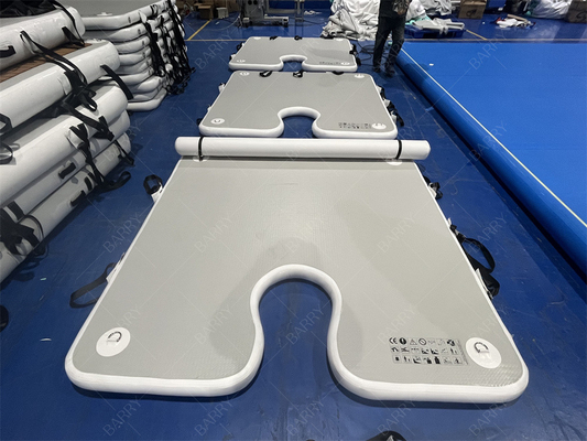 Gioco di sport acquatici di lusso 2x2x0.1m Grigio Piattaforma di Dock gonfiabile tappeti di atterraggio per fermata di barca
