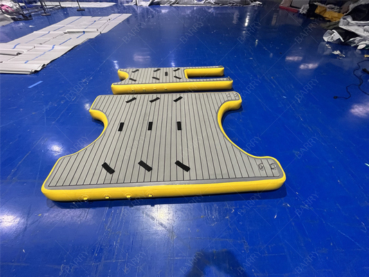 Drop Stitch Piattaforma gonfiabile per nuotare Dock galleggiante, U Dock gonfiabile Piattaforma stazione per barca e jet ski
