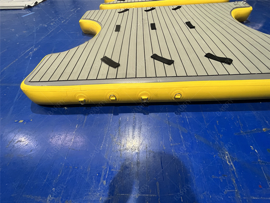 Drop Stitch Piattaforma gonfiabile per nuotare Dock galleggiante, U Dock gonfiabile Piattaforma stazione per barca e jet ski