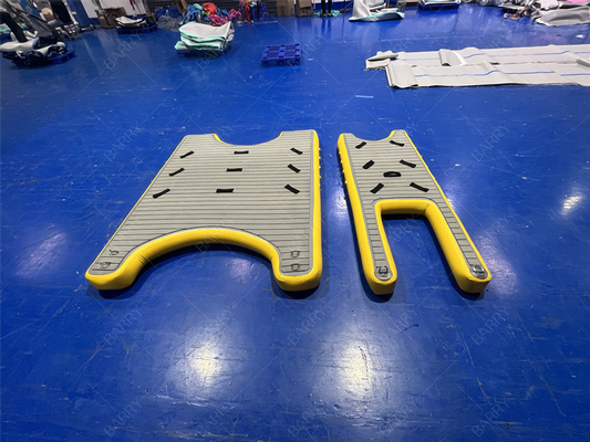 Drop Stitch Piattaforma gonfiabile per nuotare Dock galleggiante, U Dock gonfiabile Piattaforma stazione per barca e jet ski
