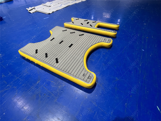 Drop Stitch Piattaforma gonfiabile per nuotare Dock galleggiante, U Dock gonfiabile Piattaforma stazione per barca e jet ski