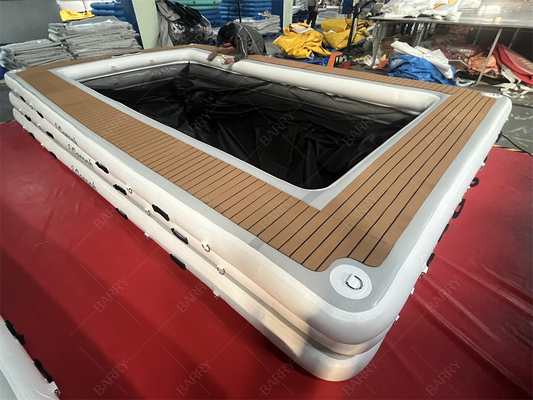 Nuova piscina galleggiante gonfiabile portatile piscina protettiva anti-oceano piscina con recinto di reti per yacht