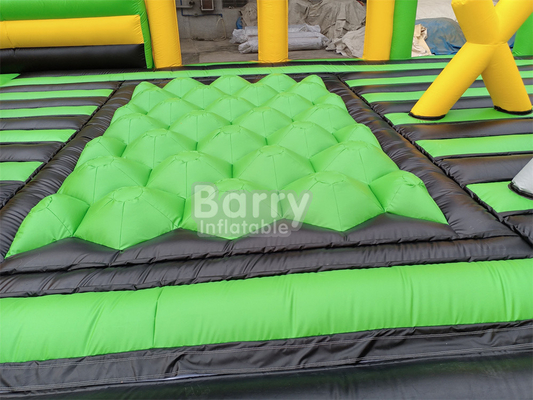 Giant Outdoor Water Dry Inflatable Theme Park National Indoor Big Bounce House With Wipe Out Game Slide Parete di arrampicata