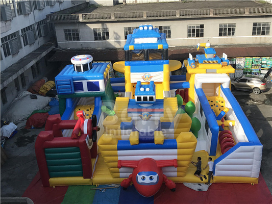 Super Wings Bounce Playground Parco a tema Cartone animato Indoor Inflatable Play Area