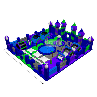 30x30m Big Bounce Amusement Park Parco a tema gonfiabile Bounce House Area di gioco