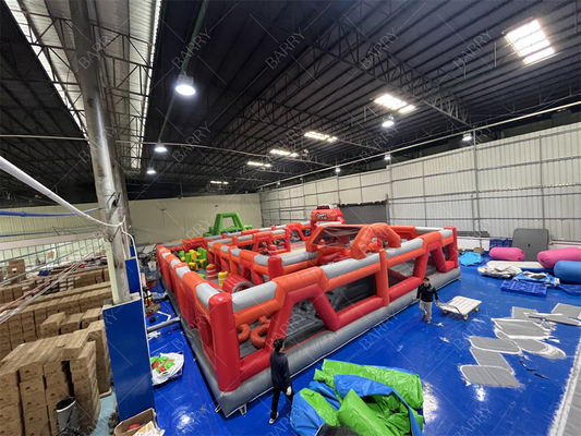 Red Trampoline Park Fun City Parco a tema gonfiabile Parco di divertimenti Grandi case gonfiabili per adulti in vendita per bambini