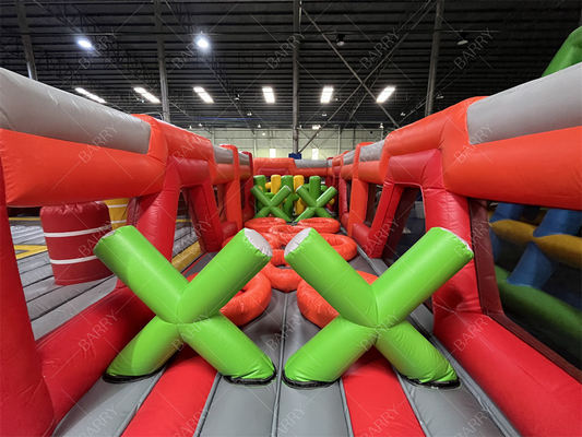 Red Trampoline Park Fun City Parco a tema gonfiabile Parco di divertimenti Grandi case gonfiabili per adulti in vendita per bambini