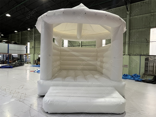 5x4.5x4.5m White Indoor Inflatable Bouncers With Cover Inflatable Jump Houses per il matrimonio
