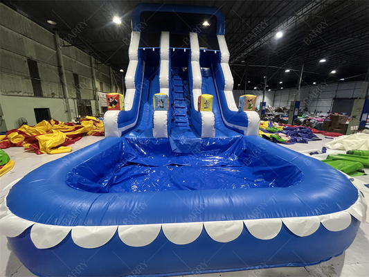 Parco Divertimenti Giardino Esterno Gonfiabile Grandi Bambini Scivoli Acquatici Doppi Per Adolescenti Cortile