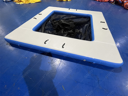 Piscina gonfiabile per yacht marino anti-medusa, tenda galleggiante sull'isola oceanica, piscina gonfiabile marina con rete