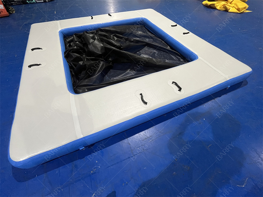 Piscina gonfiabile per yacht marino anti-medusa, tenda galleggiante sull'isola oceanica, piscina gonfiabile marina con rete