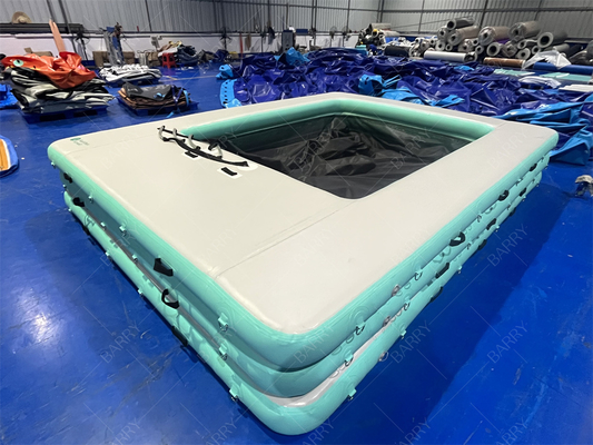 Piscina gonfiabile galleggiante portatile per oceano, mare, yacht, piscina con rete anti-medusa