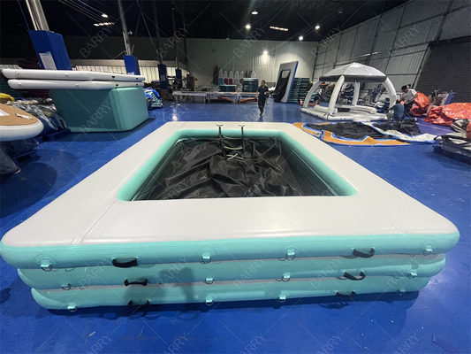 Piscina gonfiabile galleggiante portatile per oceano, mare, yacht, piscina con rete anti-medusa
