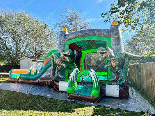 T-Rex Dinosauro Slide d'acqua gonfiabile Casa rimbalzatore Combo Bouncer gonfiabile Castello saltante