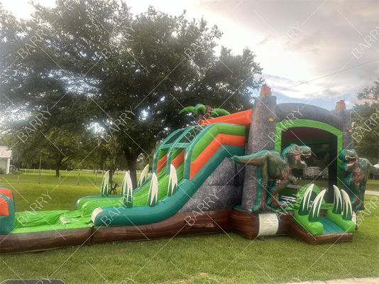 T-Rex Dinosauro Slide d'acqua gonfiabile Casa rimbalzatore Combo Bouncer gonfiabile Castello saltante
