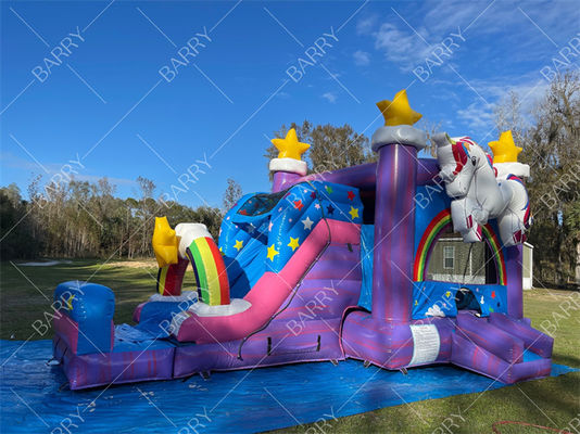 Commercial Inflatabile scivolo d'acqua Combo Bouncer Unicorn Jumper Salto Luna Bouncy Castelli Bounce House