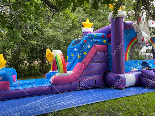Commercial Inflatabile scivolo d'acqua Combo Bouncer Unicorn Jumper Salto Luna Bouncy Castelli Bounce House