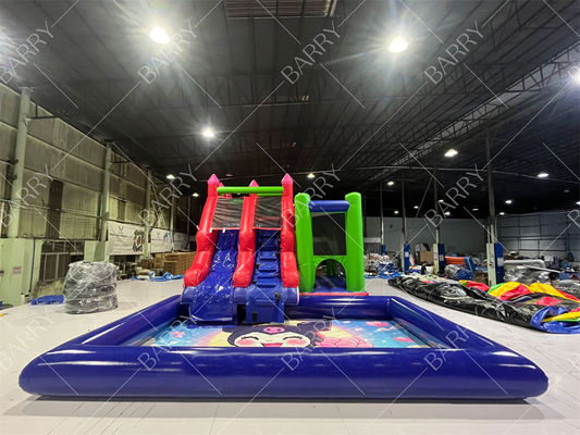 Scivolo d'acqua gonfiabile per feste con personaggio dei cartoni animati di Kuromi Commercial Melody con piscina