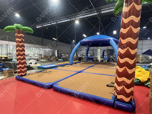 Piattaforme galleggianti gonfiabili su misura con tenda per acque oceaniche e banane galleggianti