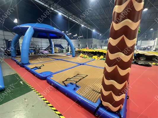 Piattaforme galleggianti gonfiabili su misura con tenda per acque oceaniche e banane galleggianti