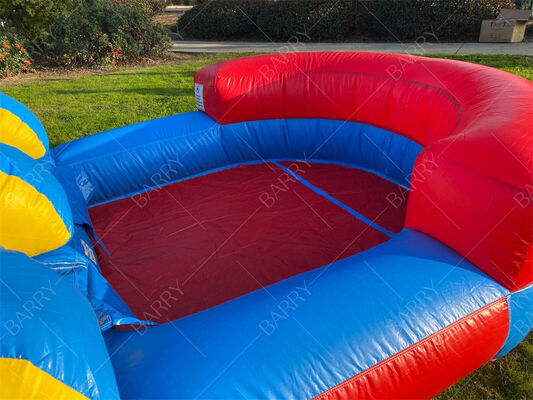 Scivolo d'acqua gonfiabile a tema arcobaleno con piscina, bambini all'aperto attrezzature colorate per giochi d'acqua con pozzo a palla