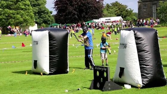 Ostacoli gonfiabili dell'etichetta di tiro con l'arco dei bunker di paintball che sparano i giochi