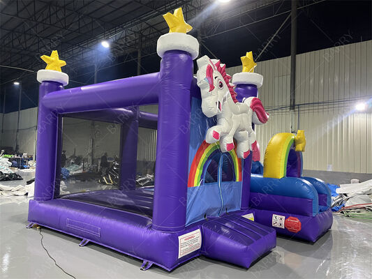 Commercial Grade Unicorn Bounce House con Slide Rainbow Star Tematico Combo gonfiabile per bambini Feste & Eventi