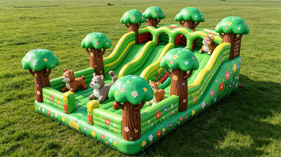 Jungle Treehouse Casa gonfiabile a rimbalzo con diapositive Commercial Kids Party Combo